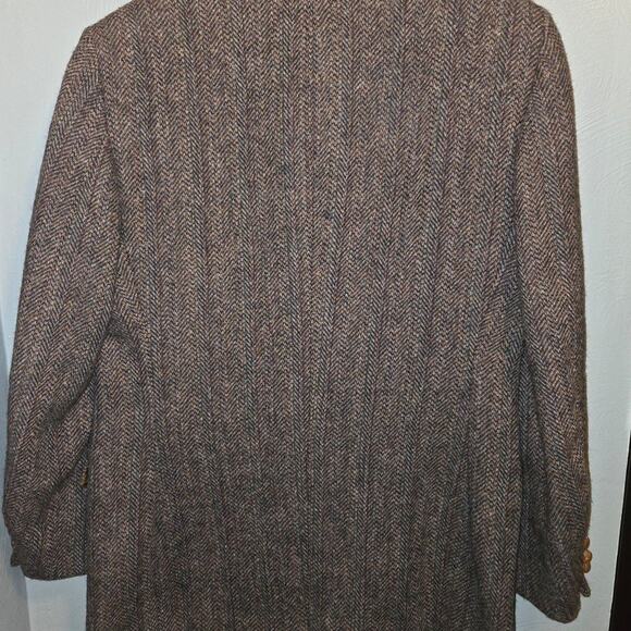 [VINTAGE] HARRIS TWEED - Scottish Wool Herringbone Stafford Jacket 43R Large Men - Picture 2 of 11